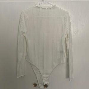 SHEIN Unity Plus Lettuce Trim Ribbed Knit Bodysuit